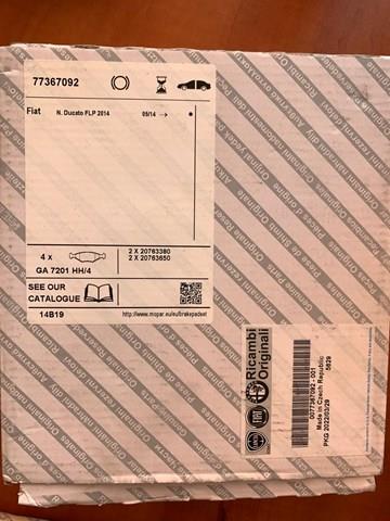 FIAT 77367092 Передние тормозные колодки в наличии Сумы