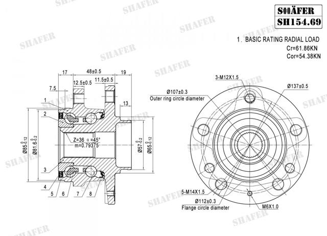 SH15469 SHAFER Передняя ступица купить в Ровно