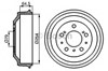 Барабан тормозной задний 0986477098 BOSCH