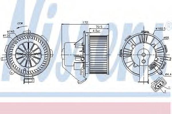 Вентилятор печки 87106 NISSENS