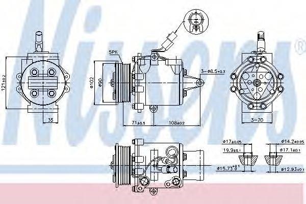 Компрессор кондиционера 89591 NISSENS