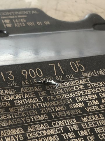 2139007105 MERCEDES Модуль-процессор управления подушкой безопасности (ЭБУ AIRBAG) купить в Тернополь