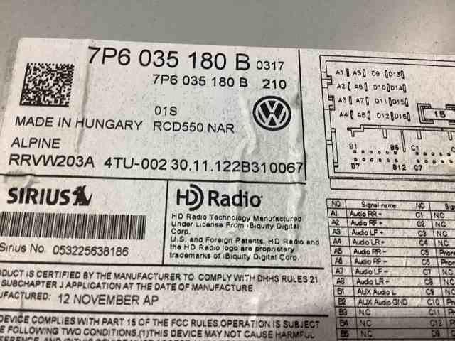 7P6035180B VAG Магнитола (радио AM/FM) купить в Львов
