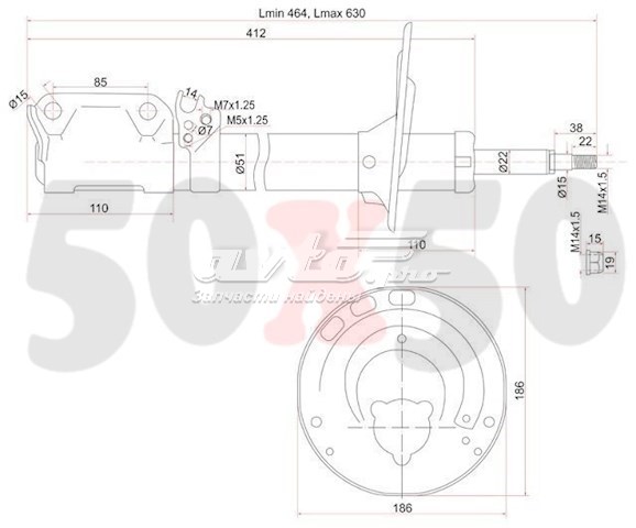 амортизатор задній, правий ST4853080112 амортизатор задній, правий ST4853080112