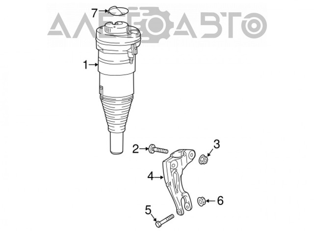 Амортизатор передньої підвіски 80A413031AK VAG