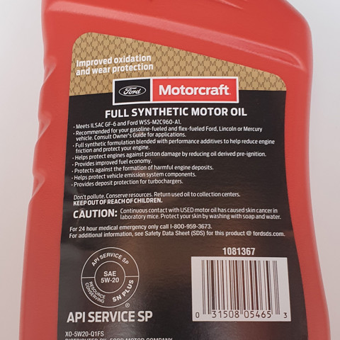 Aceite motor XO5W20Q1FS FORD