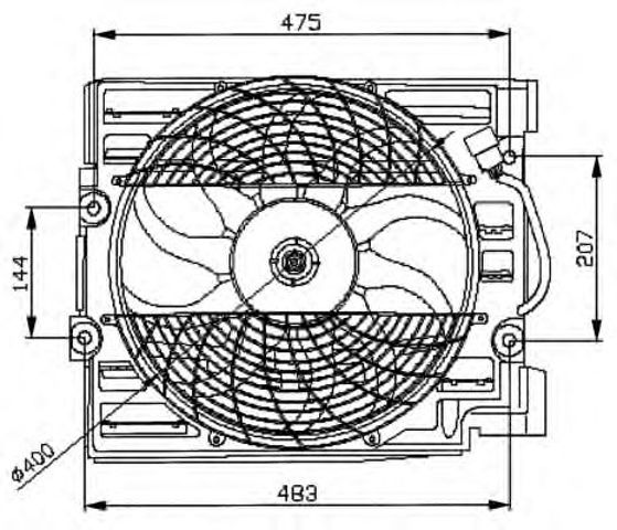Ventilador (rodete +motor) aire acondicionado con electromotor completo 47029 NRF