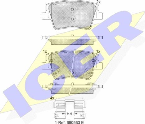 182379 Icer Колодки тормозные дисковые комплект