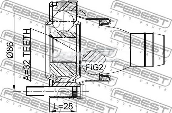 Граната карданного валу 1911X5SHA FEBEST