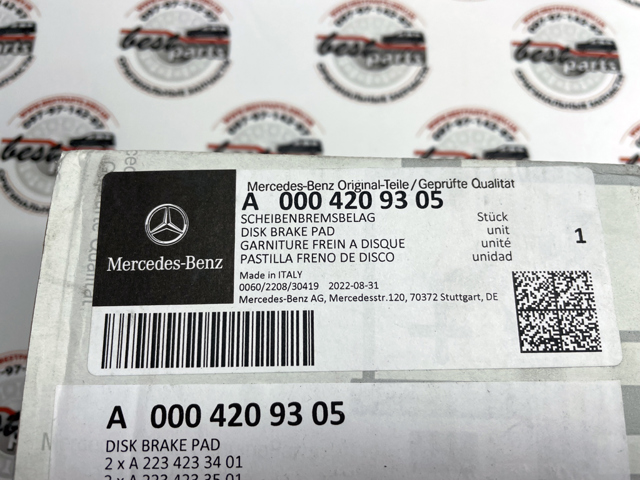 Колодки дисковые  Mercedes 0004209305 цена, от 284.98 USD