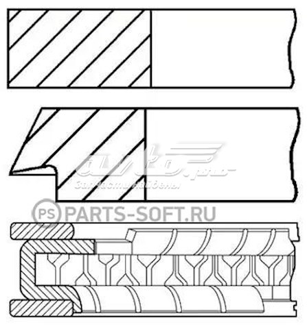 Кільця поршневі на 1 циліндр, STD. 0830690000 GOETZE