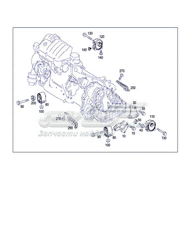 Подушка (опора) двигуна, права задня A1692401018 MERCEDES