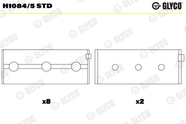 Kit cojinetes cigüeñal, estándar, (STD) H10845STD GLYCO