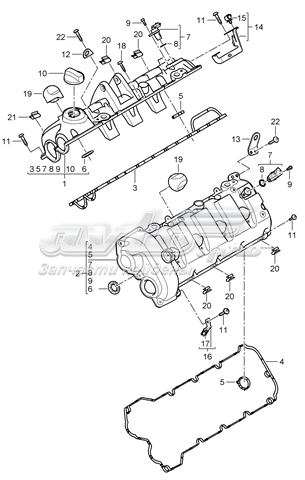 Прокладка клапанної кришки, ліва 94810593601 PORSCHE