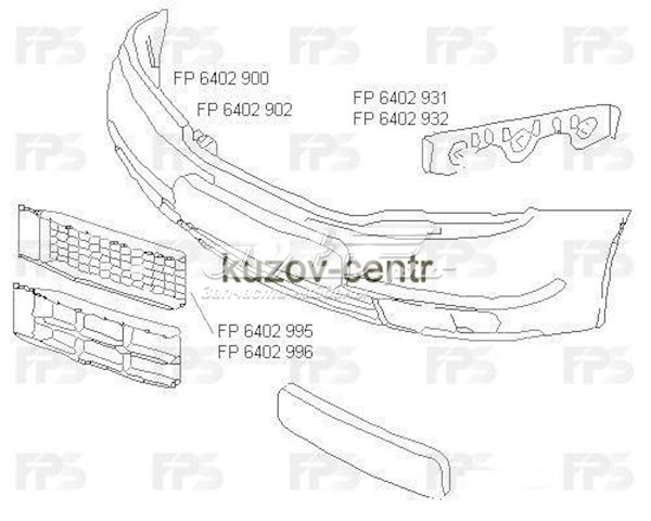 Решетка бампера переднего левая FP6402995 FPS