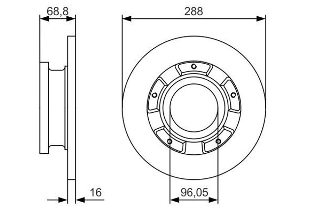 Диск гальмівний задній 0986479A50 BOSCH