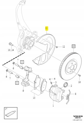 31362688 Volvo Пыльник тормозного диска переднего