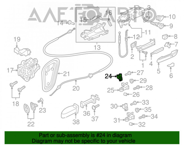 Bisagra de puerta de batientes trasera izquierda superior 8X4833407A VAG