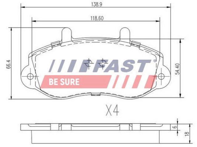 Колодки гальмівні дискові комплект FT29539 FAST