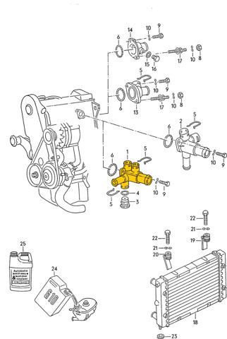 Фланец системы охлаждения P0118 ACS