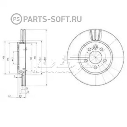 Гальмо дискове переднє BG3503 DELPHI