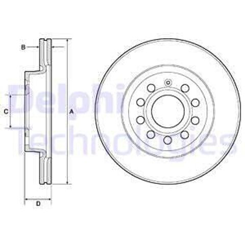 Гальмо дискове переднє BG3832C DELPHI