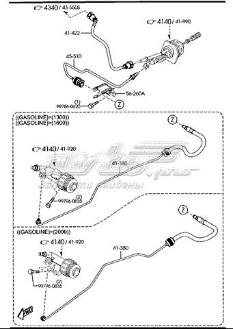 Tubo flexible de embrague BP4K41380E MAZDA