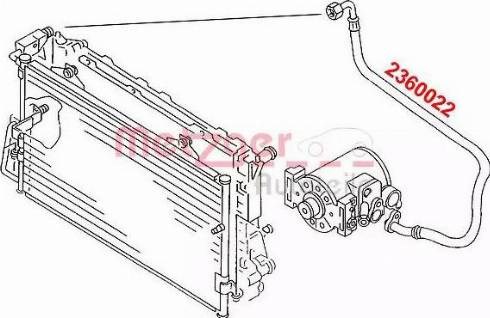 Трубка кондиціонера від компресора до радіатора 2360022 METZGER
