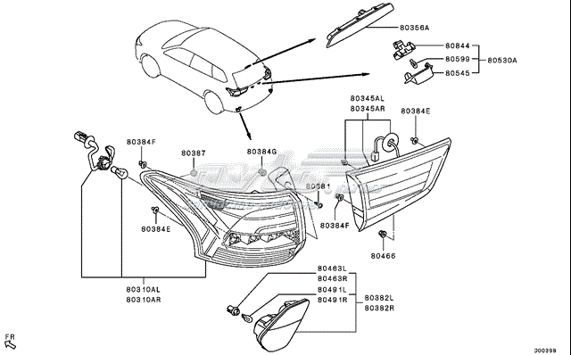 Фара протитуманна задня, ліва 8337A137 MITSUBISHI