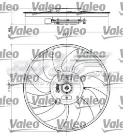 Електровентилятор охолодження в зборі (двигун + крильчатка), правий 696349 VALEO