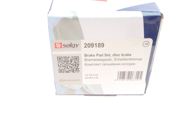 Купить 209189 Solgy Колодки тормозные задние, дисковые