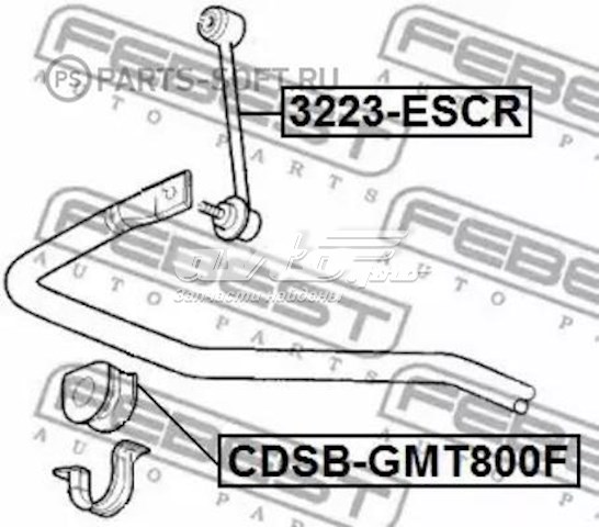 CDSB-GMT800F Febest bucha de estabilizador dianteiro