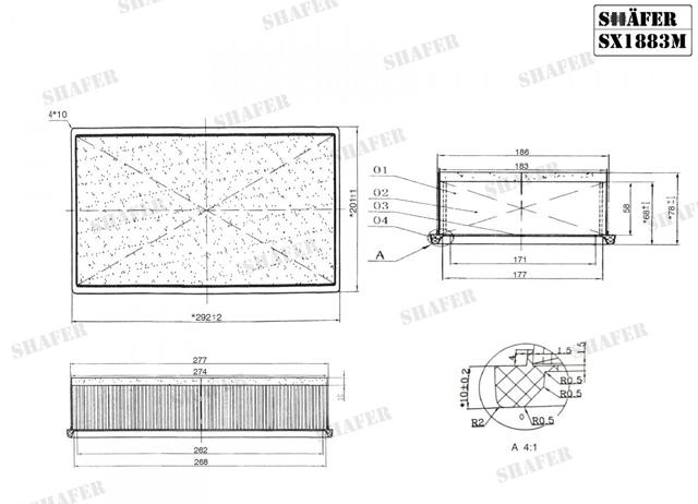 Элемент воздушного фильтра Shafer SX1883M цена, от 4.75 USD