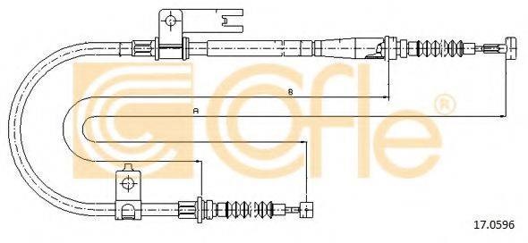 Трос стоянкового гальма задній лівий 170596 COFLE