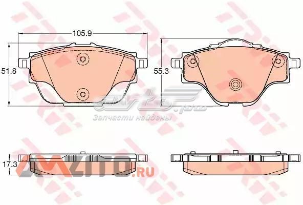 Задні колодки GDB2034 TRW