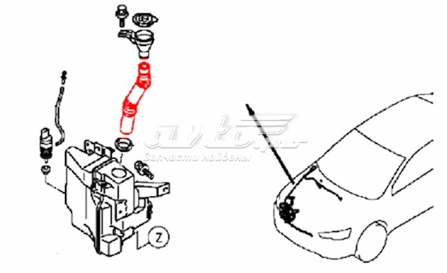 Горловина бачка омивача 8260A118 MITSUBISHI