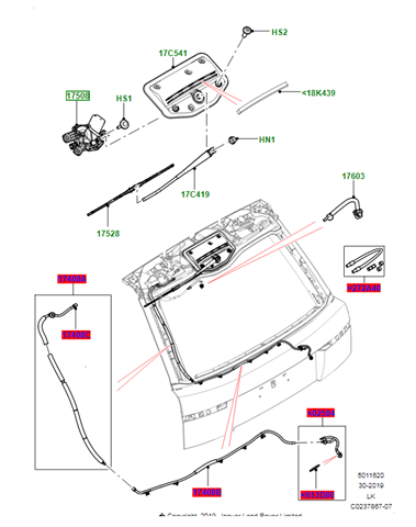 Стеклоочиститель двери задка Land Rover CPLA17404AC цена, от 95.34 USD