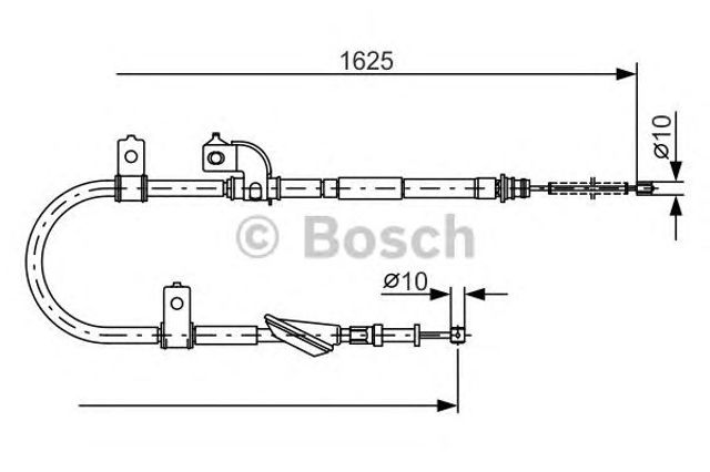 Трос стоянкового гальма задній лівий 1987482081 BOSCH