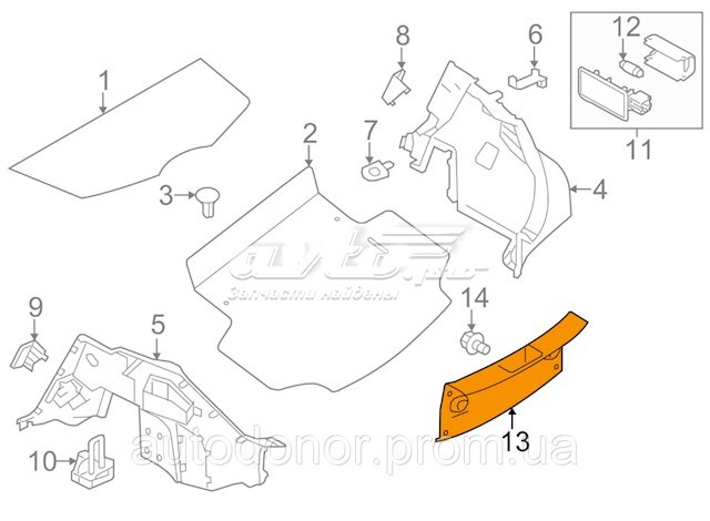 Накладка перегородки 849923NF0B NISSAN