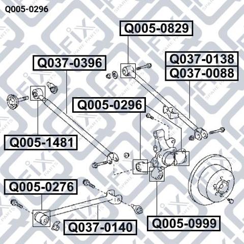 Сайлентблок заднього кулака Q0050296 Q-FIX