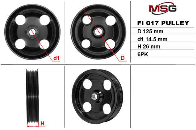 Купить FI017PUL MSG Шкив насоса ГУР