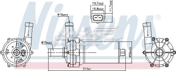 Помпа водяная (насос) охлаждения, дополнительный электрический 831082 Nissens