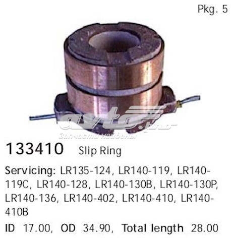Коллектор ротора генератора CARGO 133410