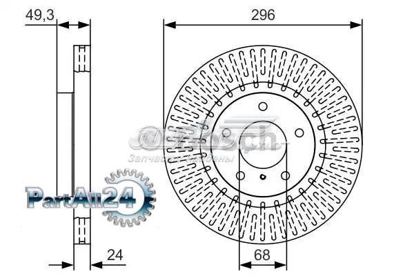 Тормоз дисковый передний Bosch 0986479T44 цена, от 42.78 USD