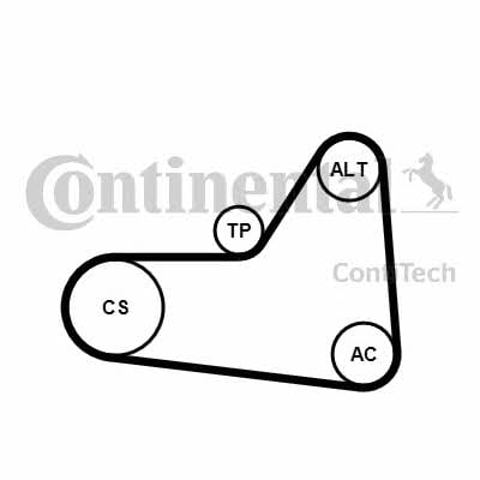 6PK1070K1 Continental correia dos conjuntos de transmissão, kit