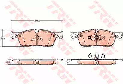 Колодки гальмівні передні, дискові GDB2100 TRW