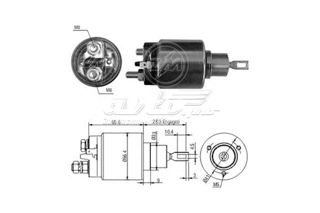 0331303109 Bosch relê retrator do motor de arranco