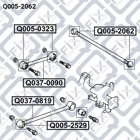 Сайлентблок поперечной тяги задней подвески Q-fix Q0052062