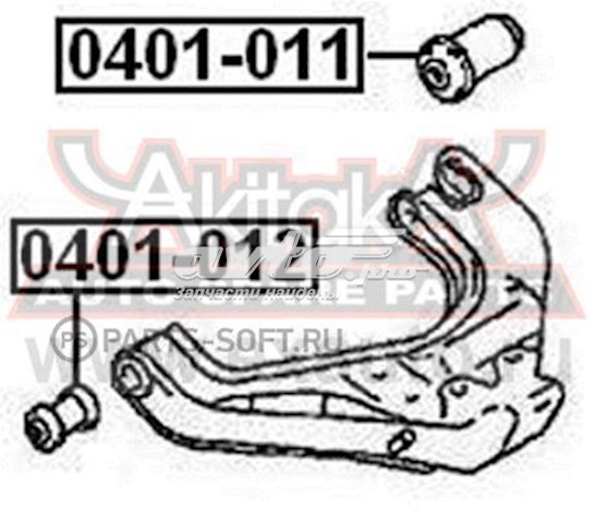 Сайлентблок переднего нижнего рычага 0401011 Akitaka