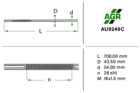 AU9249C AGR Вал (шток) рулевой рейки